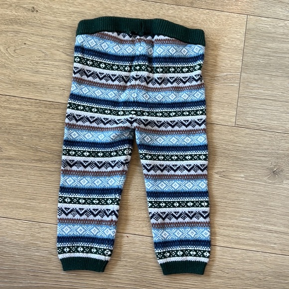 Green Knit Winter patterned baby pants - Picture 2 of 3